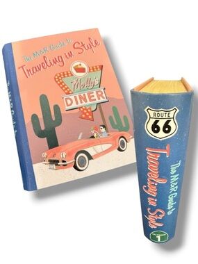 Guide to Traveling in Style Diner 60’s Route 66 Storage Book Decor Midcentury